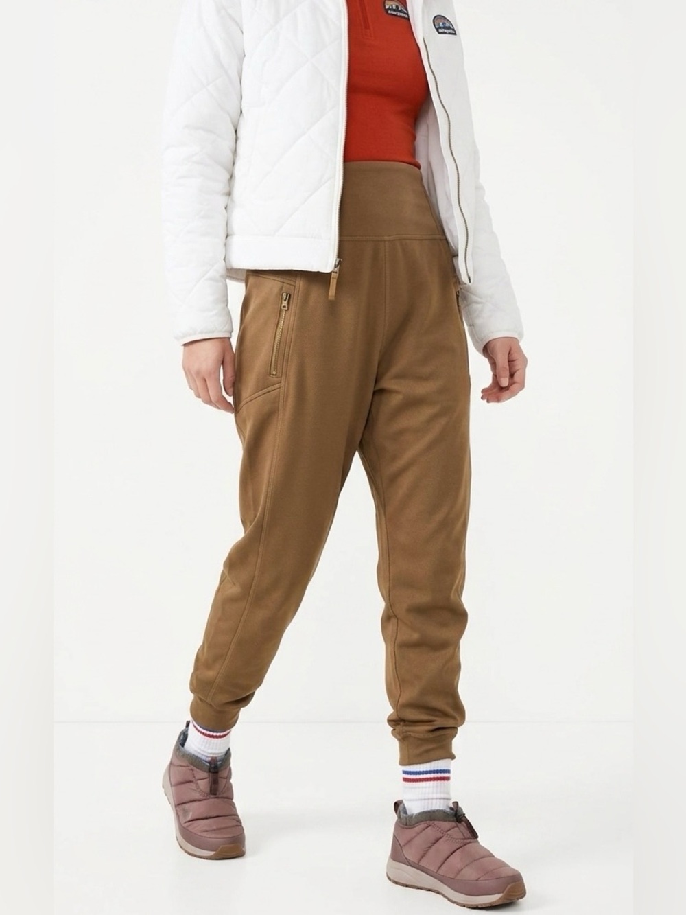FP Movement Free People Small Brown Fleece Lined Cargo Jogger Pants